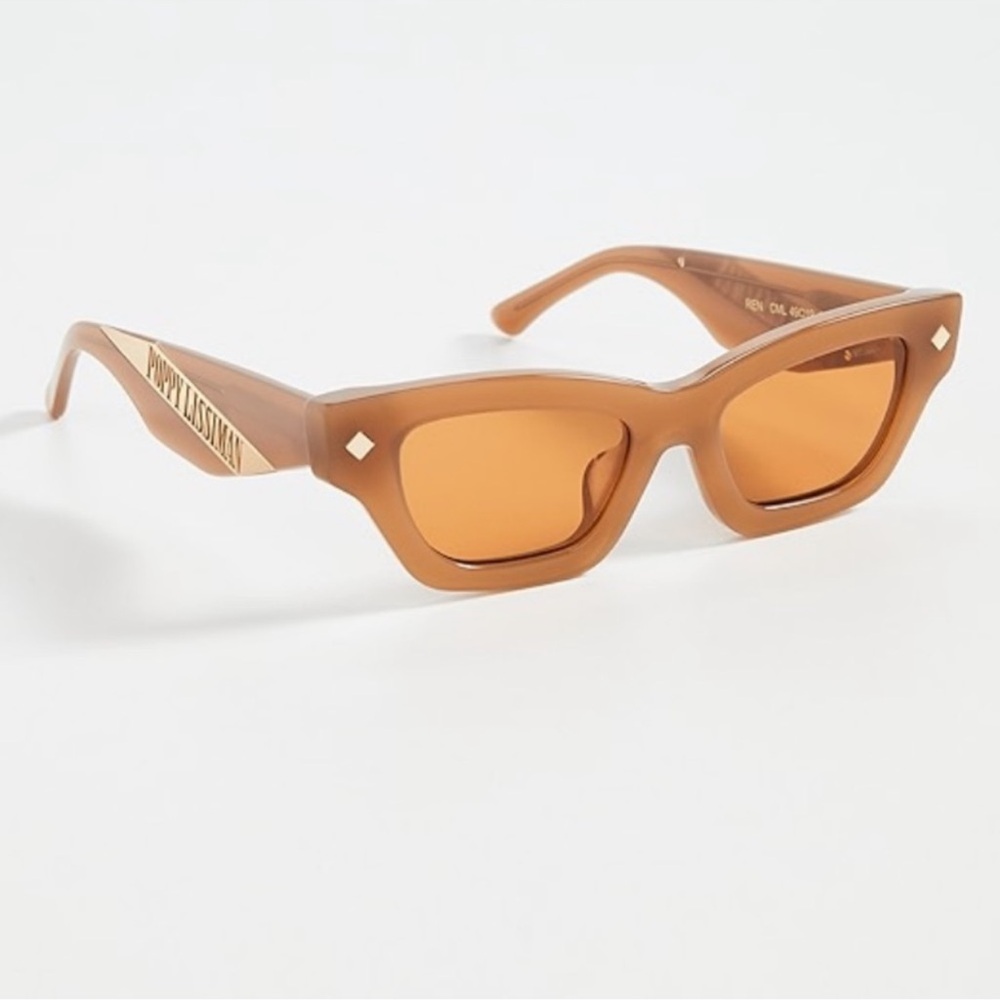 Poppy Lissiman Women's Ren Cateye Sunglasses in Camel NIB